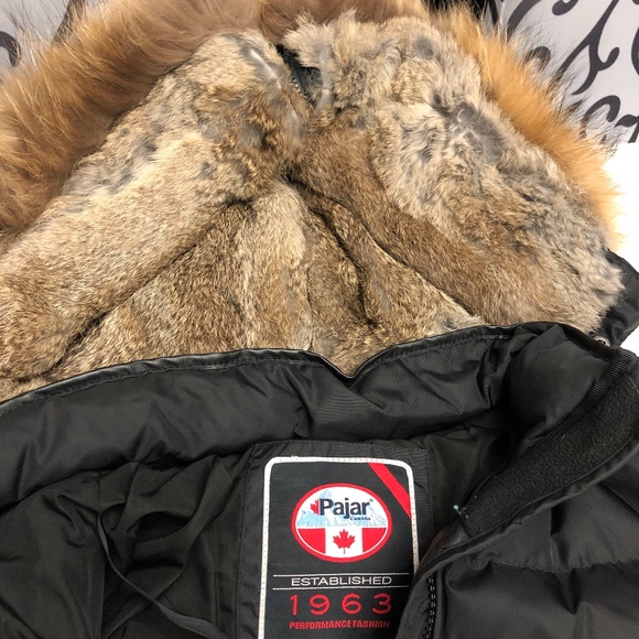 Plajar down coat with Racoon and rabbit hood - Picture 2 of 7